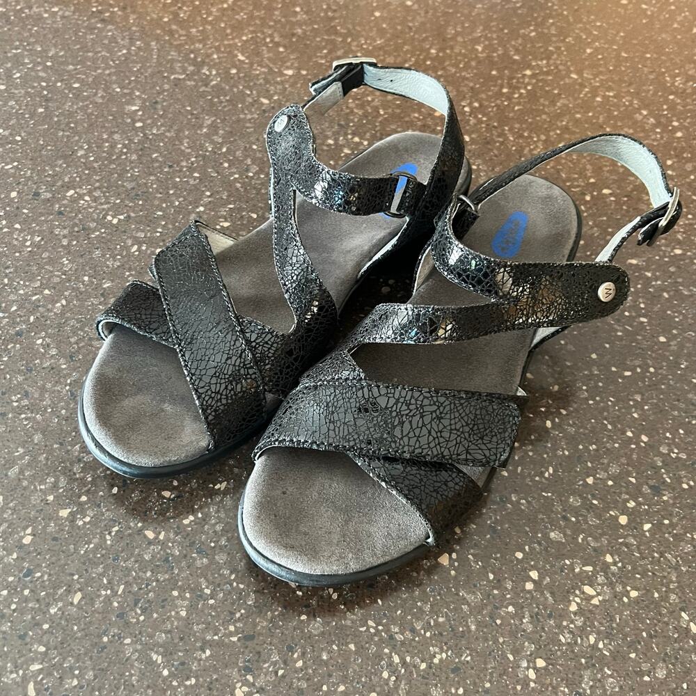 Wolky Women Black Leather Strappy Sandal Shoe Size 9.5 (EU size 41) US 9 - 9.5